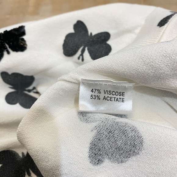 Lifelike Lindarico Italy butterfly sequins rhinestone cardigan top new size 44 - Picture 12 of 12